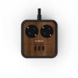 Prelungitor Orico APD-2A3U-EU-15W cu 3 port-uri USB lemn 3m