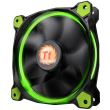 Ventilator Thermaltake Riing 12 High Static Pressure 120mm iluminare verde set 3 ventilatoare