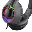 Casti gaming T-Dagger Caspian negre iluminare RGB