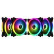 Set 4 ventilatoare Gamdias Aeolus M2 1204R 120mm iluminare RGB