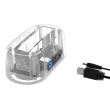 Rack HDD Orico 2.5/3.5 inch USB3.0 transparent cu docking station