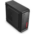Carcasa Segotep AND mini neagra cu rosu sursa 350W
