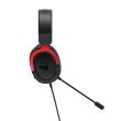 Casti gaming ASUS TUF H3 negre cu rosu