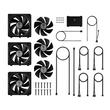 Set 3 ventilatoare Gamdias Aeolus P2 1203U 120mm negre iluminare aRGB