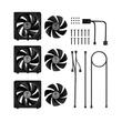 Set 3 ventilatoare Gamdias Aeolus P2 1203 120mm negre iluminare aRGB