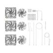 Set 3 ventilatoare Gamdias Aeolus P2 1203 120mm albe iluminare aRGB
