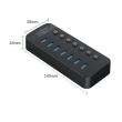 HUB USB Orico CT2U3-7AB USB 3.0  negru