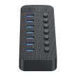 HUB USB Orico CT2U3-7AB USB 3.0  negru