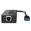 Adaptor retea Orico HR01-U3 PRO Gigabit cu HUB USB 3.0 negru