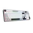 Tastatura gaming Bluetooth cu fir si wireless Redragon Aria Pro alba iluminare RGB cu display