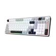 Tastatura gaming Bluetooth cu fir si wireless Redragon Aria Pro alba iluminare RGB cu display