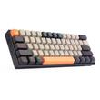 Tastatura Bluetooth si cu fir gaming mecanica Redragon Draconic Pro neagra taste negre gri si portocalii iluminare RGB