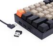 Tastatura Bluetooth si cu fir gaming mecanica Redragon Draconic Pro neagra taste negre gri si portocalii iluminare RGB