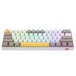 Tastatura Bluetooth si cu fir gaming mecanica Redragon Draconic Pro alba taste albe gri si galbene iluminare RGB