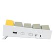 Tastatura Bluetooth si cu fir gaming mecanica Redragon Draconic Pro alba taste albe gri si galbene iluminare RGB