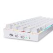 Tastatura Bluetooth si cu fir gaming mecanica Redragon Draconic alba iluminare RGB