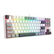 Tastatura gaming mecanica Redragon Kumara alba cu gri iluminare RGB switch-uri rosii