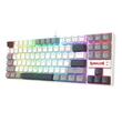 Tastatura gaming mecanica Redragon Kumara alba cu gri iluminare RGB switch-uri rosii