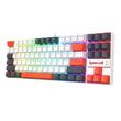 Tastatura gaming mecanica Redragon Kumara alba cu gri si portocaliu iluminare RGB switch-uri rosii