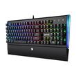Tastatura gaming mecanica Redragon Aryaman neagra iluminare RGB switch-uri maro
