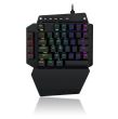 Tastatura gaming One-hand Redragon Ida neagra iluminare RGB			
