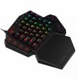 Tastatura gaming mecanica One-hand Redragon Diti neagra iluminare RGB			