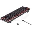 Tastatura gaming mecanica wireless Redragon Mahoraga neagra iluminare rosie switch-uri rosii