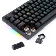 Tastatura gaming wireless si cu fir mecanica Redragon Knight neagra iluminare RGB