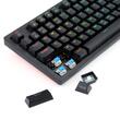 Tastatura gaming Bluetooth cu fir si wireless Redragon Karma neagra iluminare RGB switch-uri albastre