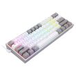 Tastatura gaming mecanica Bluetooth cu fir si wireless Redragon Fizz Pro alba cu gri iluminare RGB switch-uri rosii