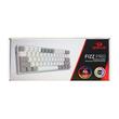 Tastatura gaming mecanica Bluetooth cu fir si wireless Redragon Fizz Pro alba cu gri iluminare RGB switch-uri rosii