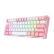 Tastatura gaming mecanica Bluetooth cu fir si wireless Redragon Fizz Pro alba cu roz iluminare RGB switch-uri rosii