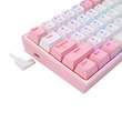 Tastatura gaming mecanica Bluetooth cu fir si wireless Redragon Fizz Pro alba cu roz iluminare RGB switch-uri rosii