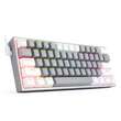 Tastatura gaming mecanica Redragon Fizz gri cu alb iluminare RGB switch-uri rosii