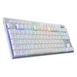 Tastatura gaming mecanica Bluetooth cu fir si wireless Redragon Horus TKL alba iluminare RGB switch-uri rosii