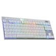 Tastatura gaming mecanica Bluetooth cu fir si wireless Redragon Horus TKL alba iluminare RGB switch-uri rosii