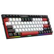 Tastatura gaming mecanica Bluetooth cu si fara fir Redragon Magic-Wand Mini PRO iluminare RGB taste albe negre si rosii