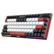 Tastatura gaming mecanica Bluetooth cu si fara fir Redragon Magic-Wand Mini PRO iluminare RGB taste albe negre si rosii