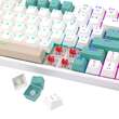 Tastatura gaming mecanica Redragon Kitava alba cu verde iluminare RGB switch-uri
