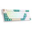 Tastatura gaming mecanica Redragon Kitava alba cu verde iluminare RGB switch-uri