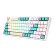 Tastatura gaming mecanica Bluetooth cu si fara fir Redragon Veigar alba iluminare RGB