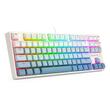 Tastatura gaming mecanica Redragon Cass iluminare RGB alba cu gri