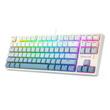 Tastatura gaming mecanica Redragon Cass iluminare RGB alba cu gri