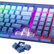 Tastatura gaming mecanica Bluetooth cu fir si wireless Redragon Garen Pro albastra iluminare RGB switch-uri mov