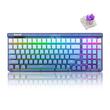 Tastatura gaming mecanica Bluetooth cu fir si wireless Redragon Garen Pro albastra iluminare RGB switch-uri mov