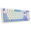 Tastatura gaming mecanica Bluetooth cu fir si wireless Redragon Gloria Pro alba iluminare RGB