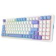 Tastatura gaming mecanica Bluetooth cu fir si wireless Redragon Gloria Pro alba iluminare RGB
