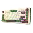Tastatura gaming mecanica Bluetooth cu si fara fir Redragon Cyrus Pro alba cu verde iluminare RGB