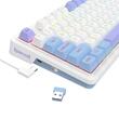 Tastatura gaming mecanica Bluetooth cu si fara fir Redragon Cyrus Pro alba cu mov iluminare RGB