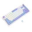 Tastatura gaming mecanica Bluetooth cu si fara fir Redragon Cyrus Pro alba cu mov iluminare RGB